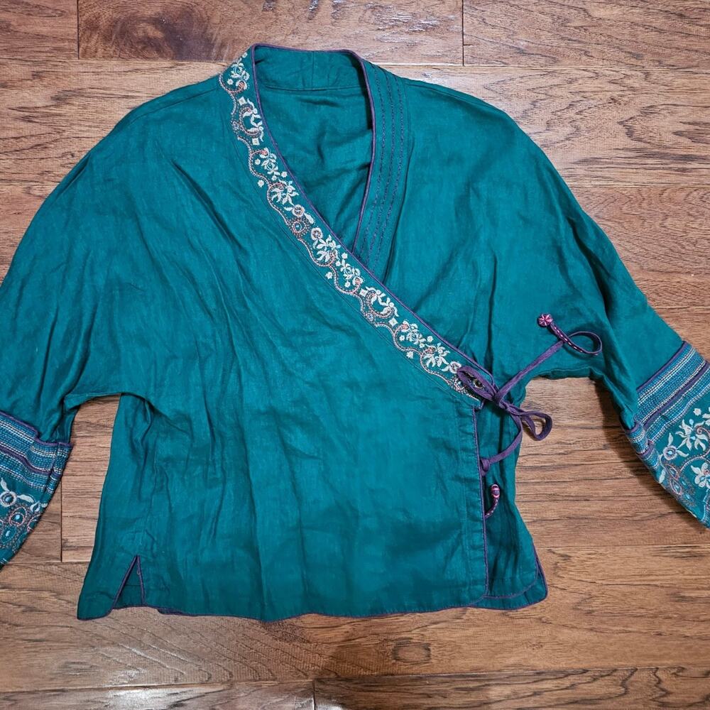 Linen cotton jacket blouse